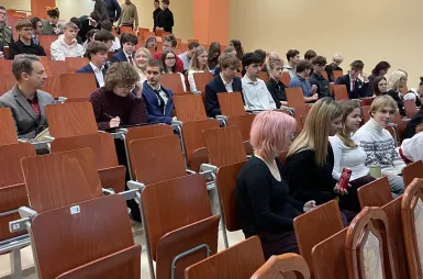 Debata oksfordzka w ramach Kujawsko‑Pomorskiej Ligi Debat na Uniwersytecie WSB Merito Bydgoszcz | 18.12.2025 [GALERIA ZDJĘĆ] | Aktualności | Uniwersytet WSB Merito Bydgoszcz: widownia podczas debaty