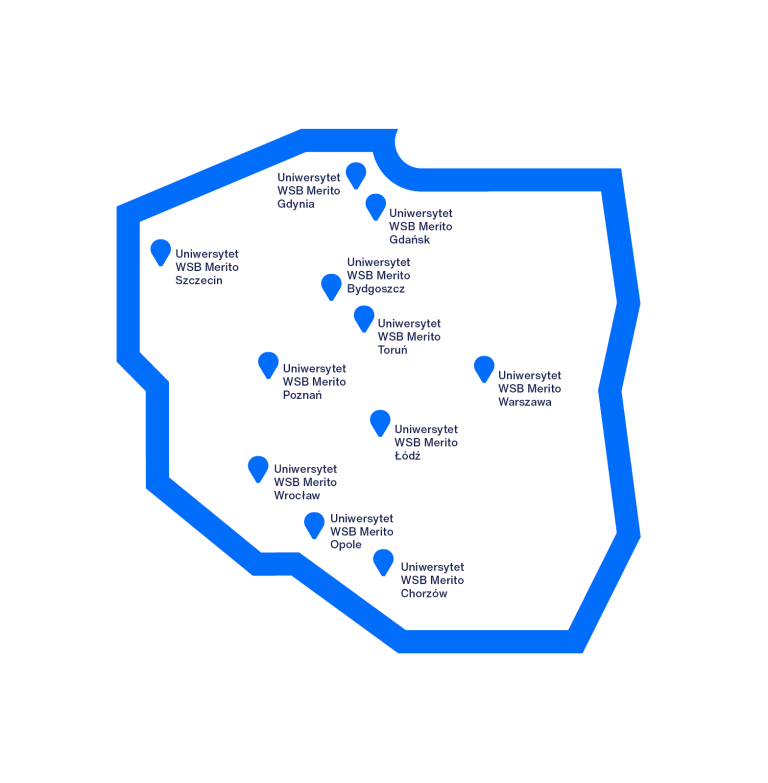 Współpraca z biznesem | Uniwersytet WSB Merito Łódź: Mapa uczelni grupy MERITO