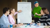 Digital marketing | Studia II stopnia ze studiami podyplomowymi  | Uniwersytet WSB Merito Opole: Główna grafika: Opole - studia II stopnia - grupa studentów słuchająca wykładowcy