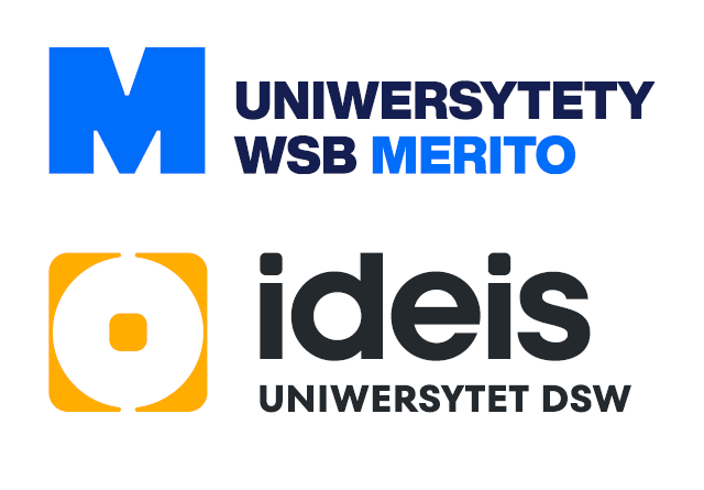 Digital Marketing Masterclass | Studia podyplomowe we Wrocławiu | Uniwersytet WSB Merito we Wrocławiu: logo Uniwersytetów WSB Mertio i DSW Ideis